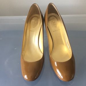 Tan patent leather J Crew Pump